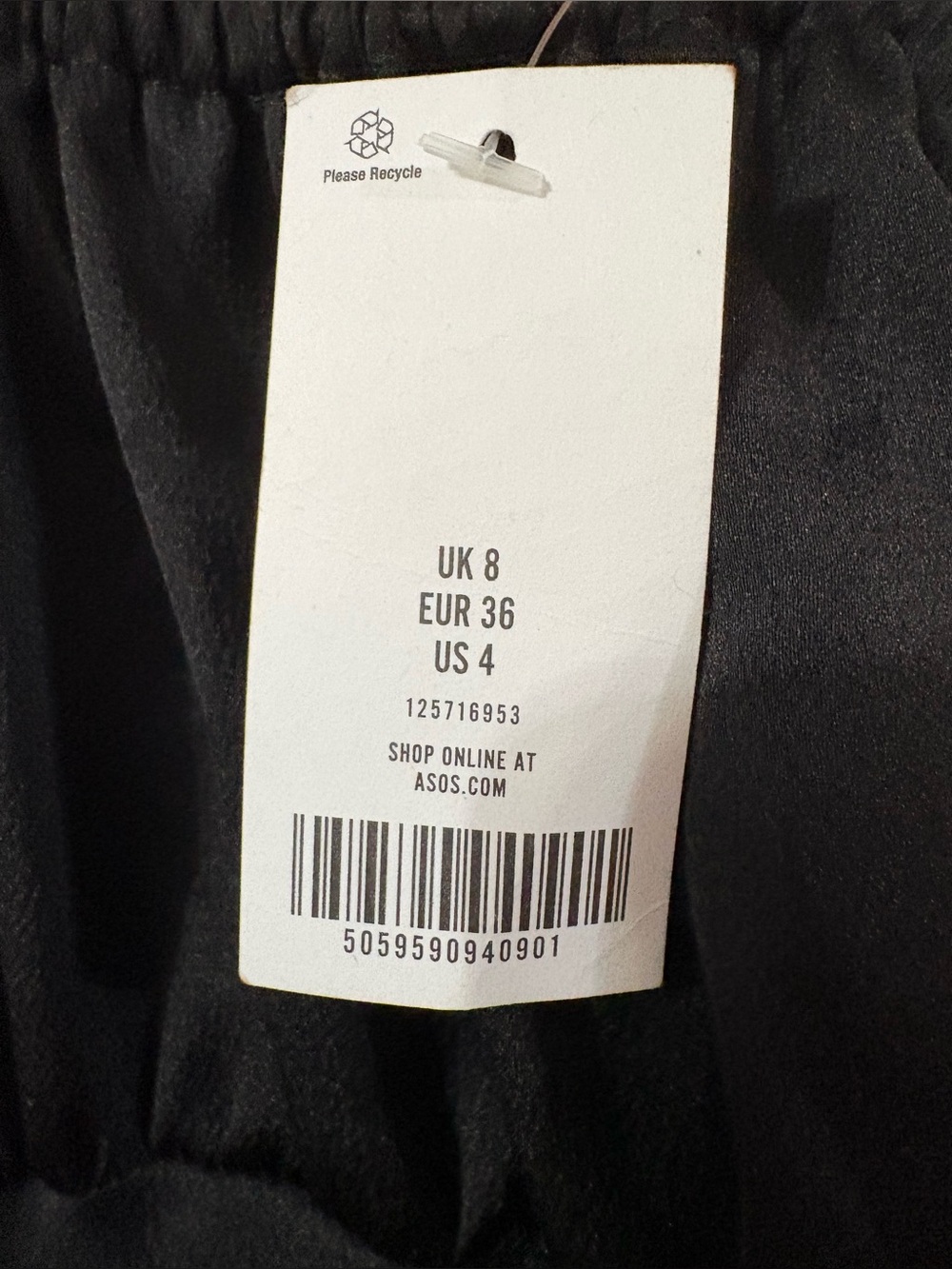 ASOS Design Gathered Babydoll Satin MIDI Slip Dress in Black, Size 4, NEW - Picture 7 of 12